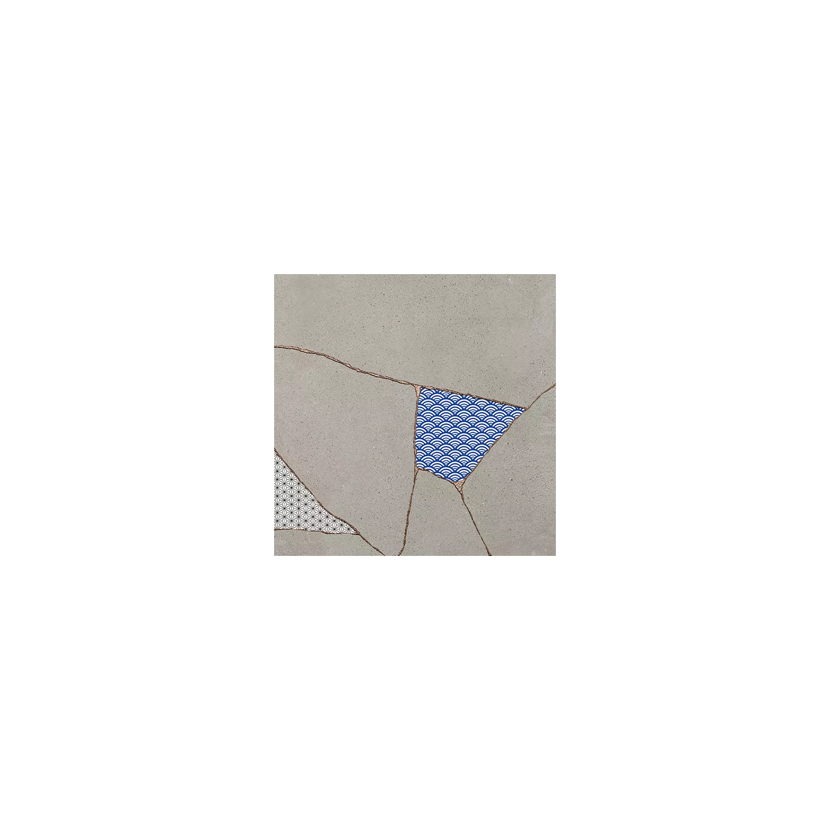 Grès cérame effet ciment Kintsugi Japan-Hibi (4 couleurs, 1 formas) 