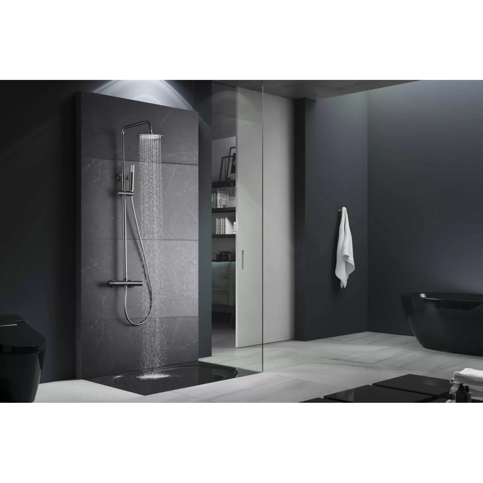 Colonne de douche externe CURVED Thermostatique