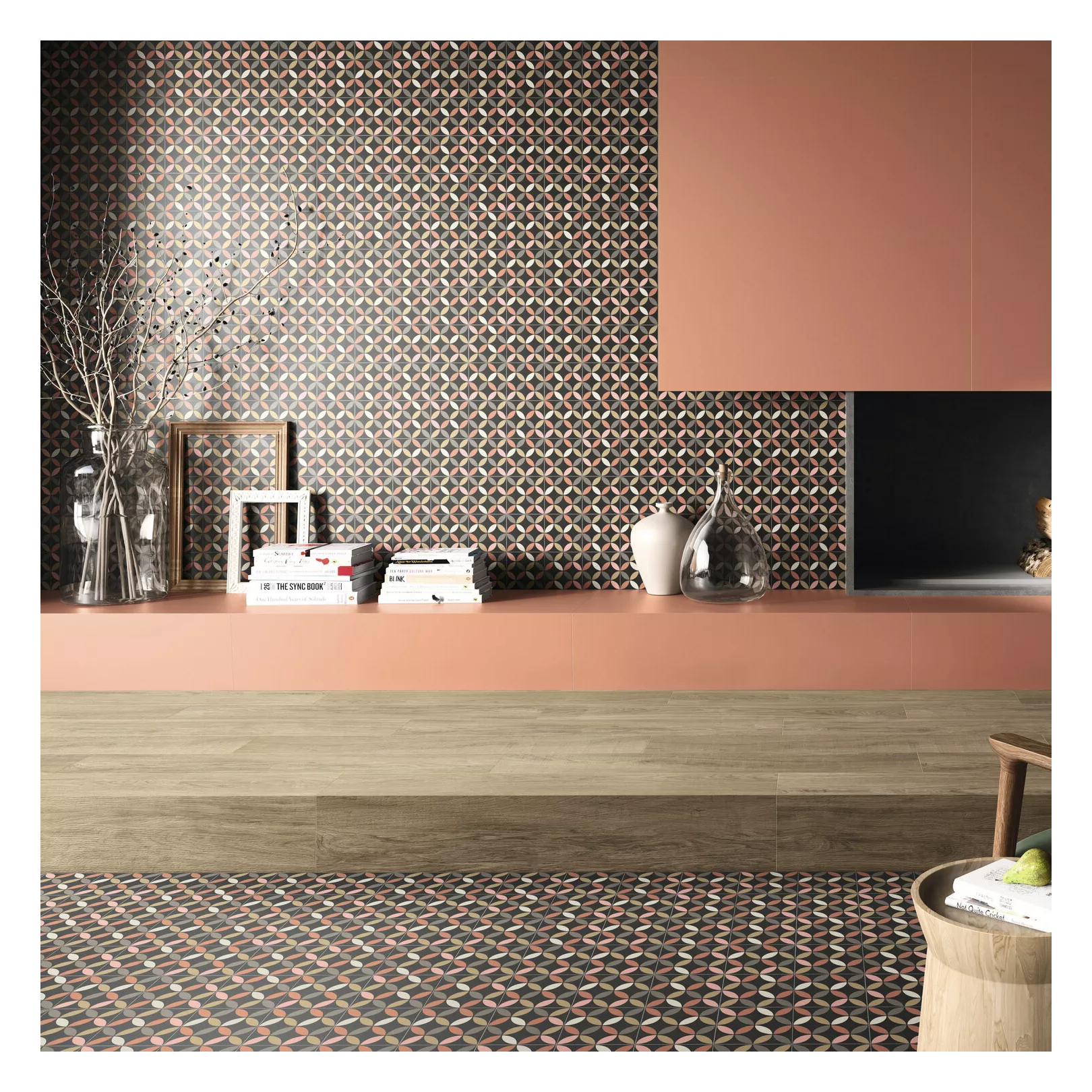 Carrelage grès cérame effet carreau de ciment ELLIPSE