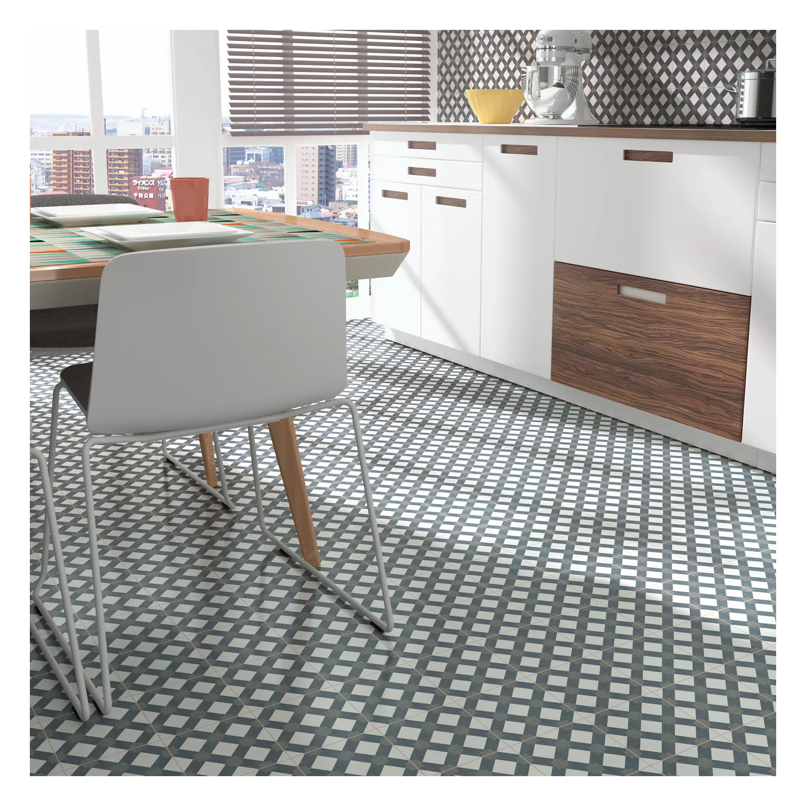 Carrelage grès cérame effet carreau de ciment ESTRELLA