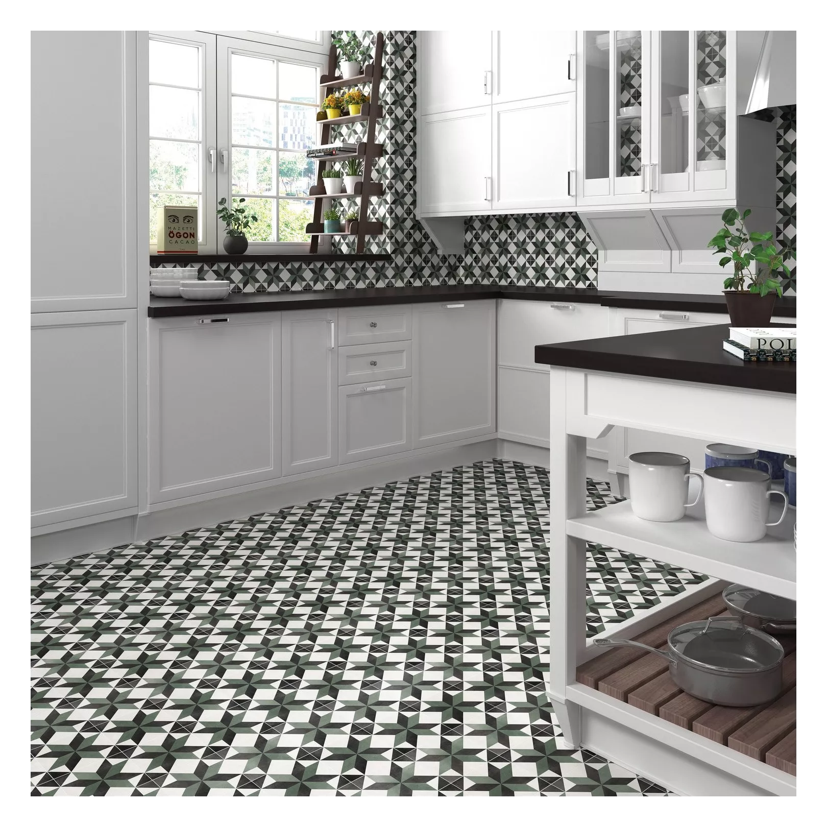 Carrelage grès cérame effet carreau de ciment STELLA