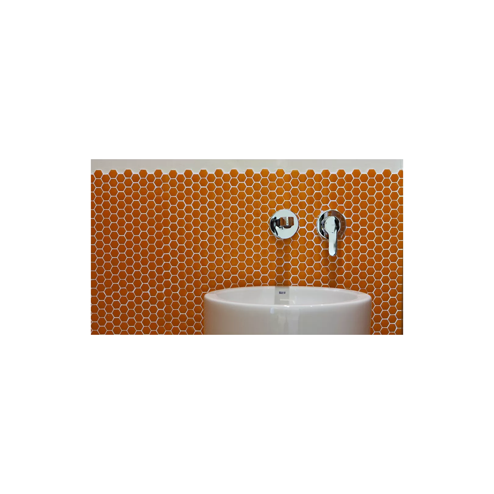 Mosaïque pâte de verre UNICOLOR Hexagone 2.6x2.2cm