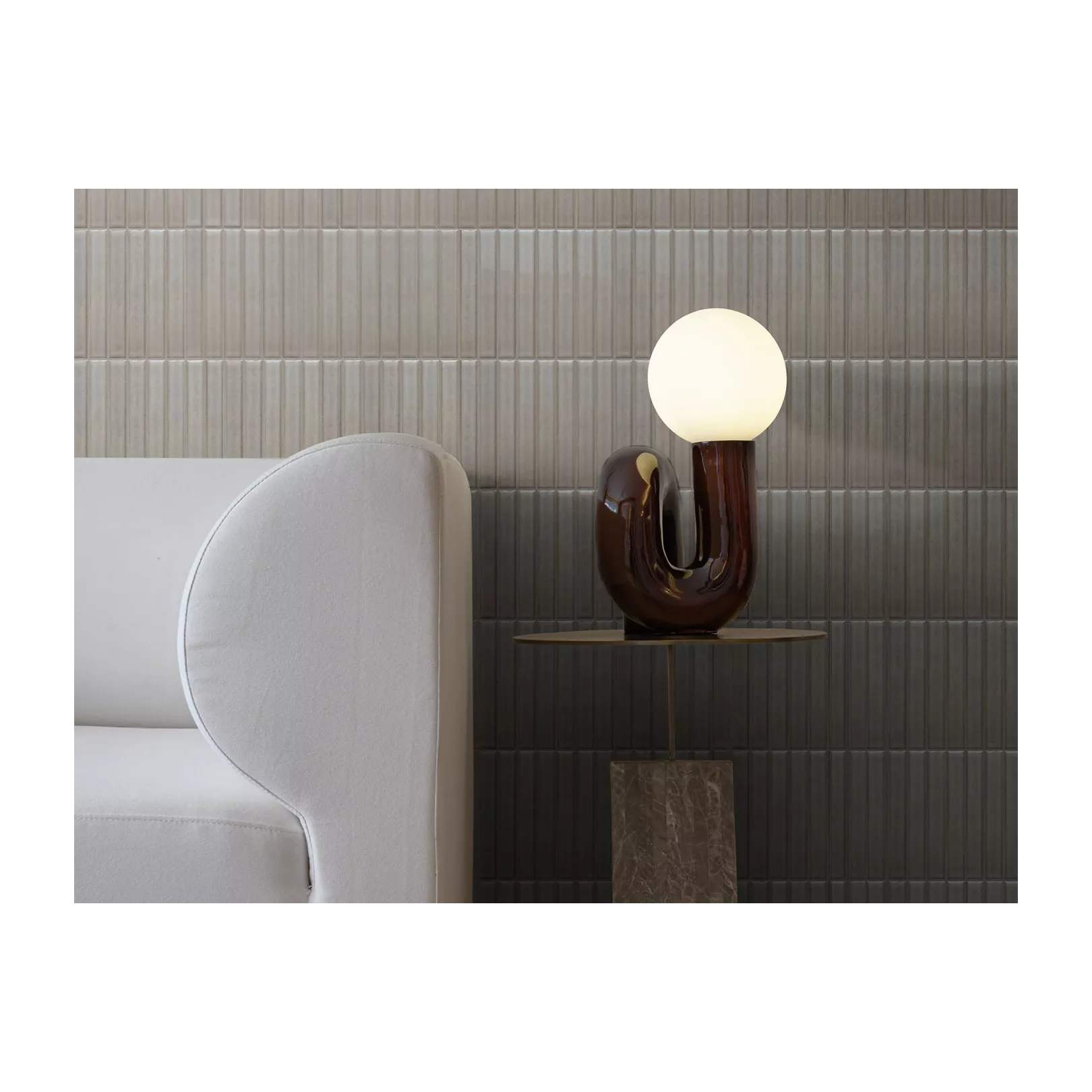 grès cérame BATON Soft Brown Glossy