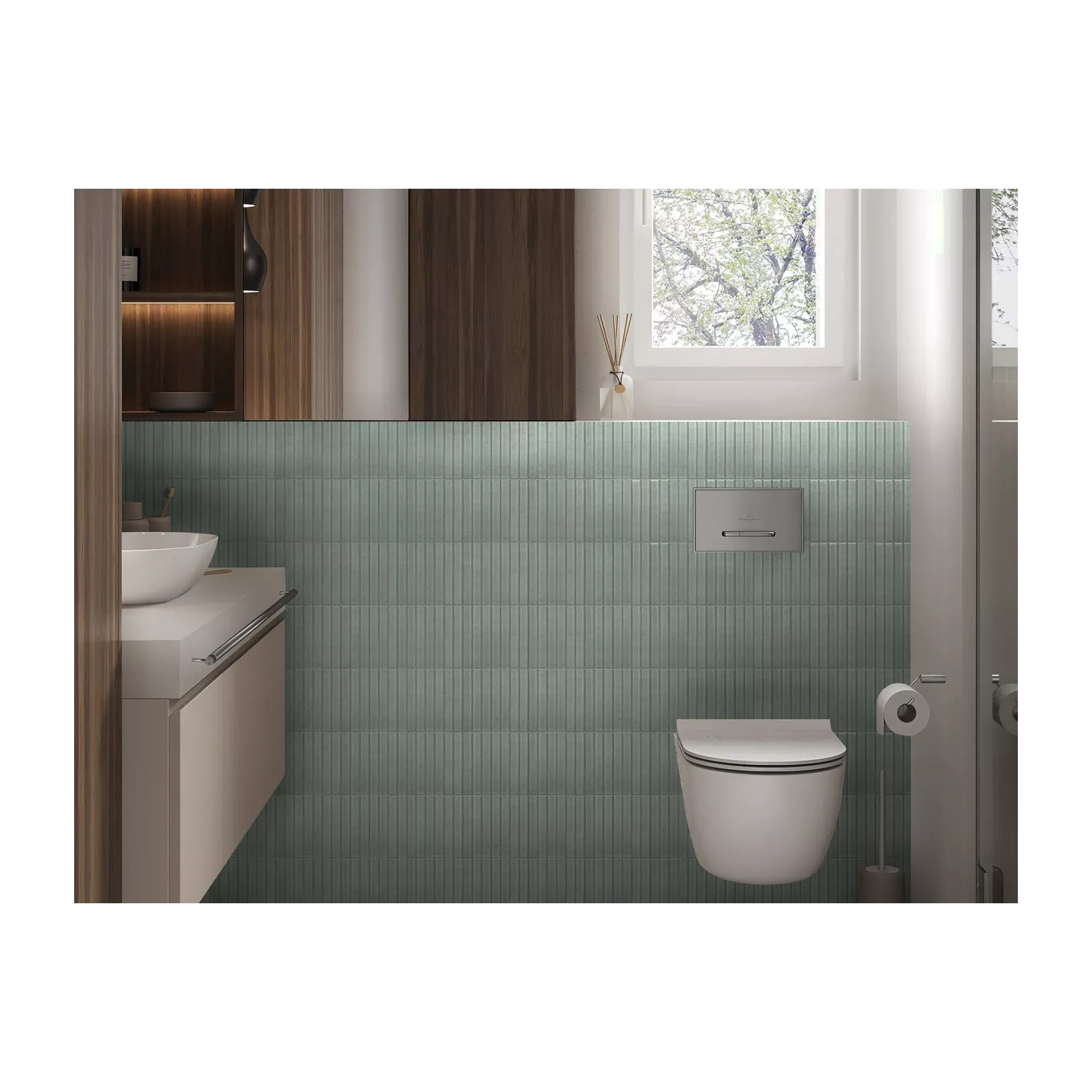 grès cérame BATON Willow Green Glossy