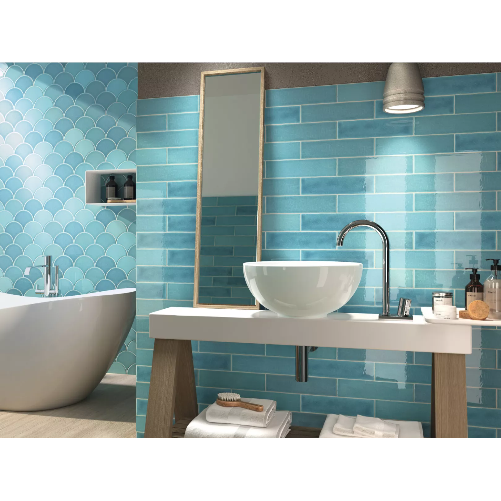 Carrelage mural faience effet rustique CRAQUELE