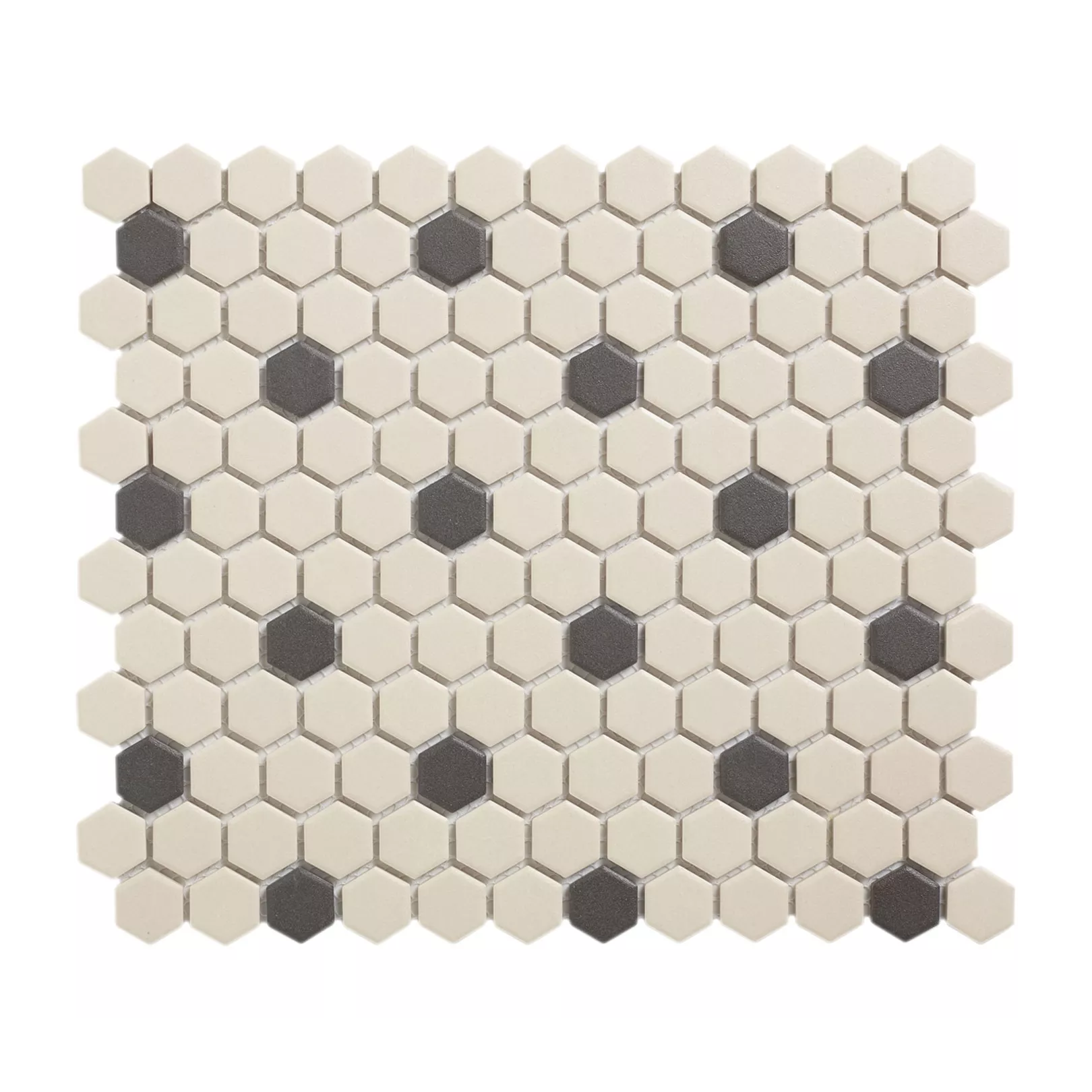 Porcelain stoneware mosaic LONDON Hexagone 2.6x2.3cm