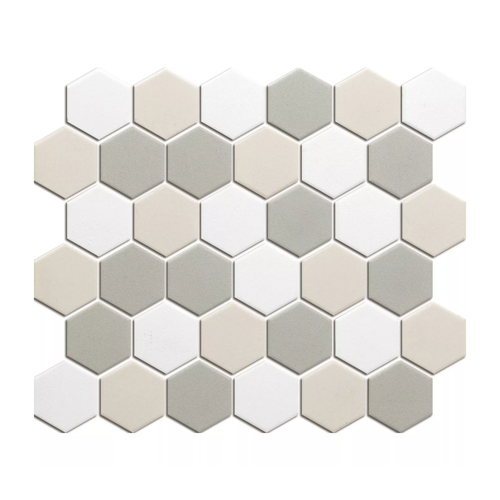 Porcelain stoneware mosaic LONDON Hexagone 5.9x5.1cm