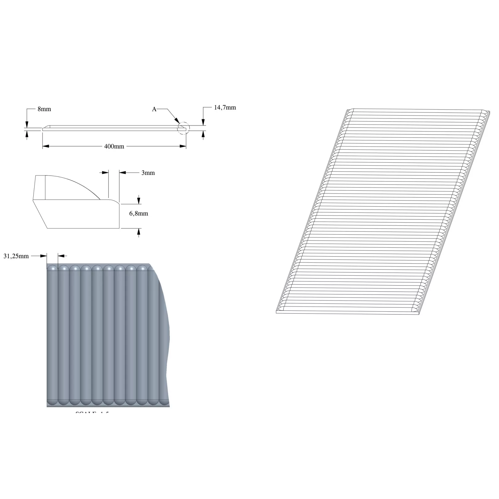 Panneau décoratif mural ORAC DECOR 3D HILL BEAD XL FLEX W214f