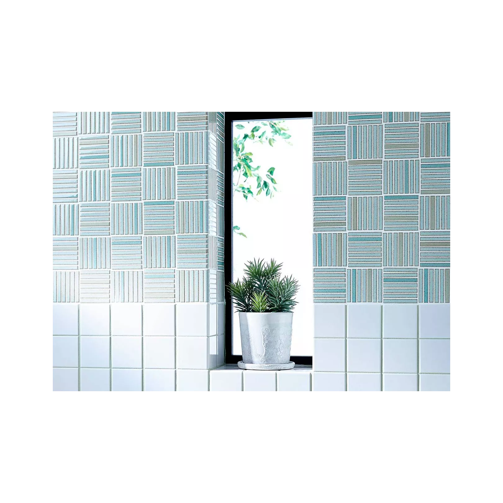 Mosaïque de grès cérame INAX YOHEN BORDER stick 12.5x9.8cm