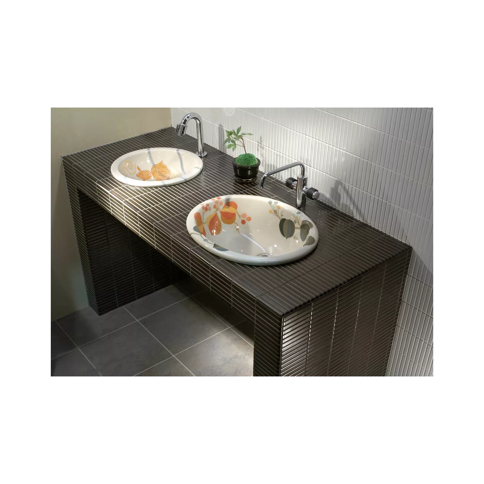 Mosaïque de grès cérame INAX YOHEN BORDER stick 12.5x9.8cm