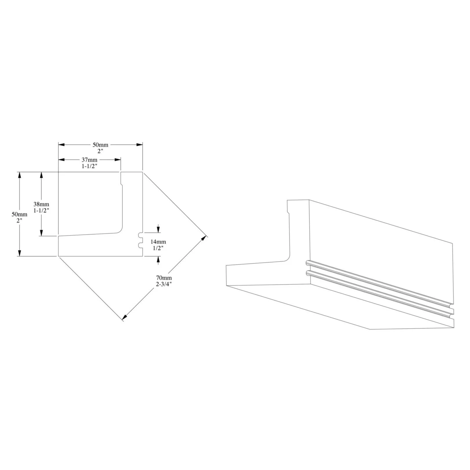 Corniche ORAC C361 pour eclairage indirect