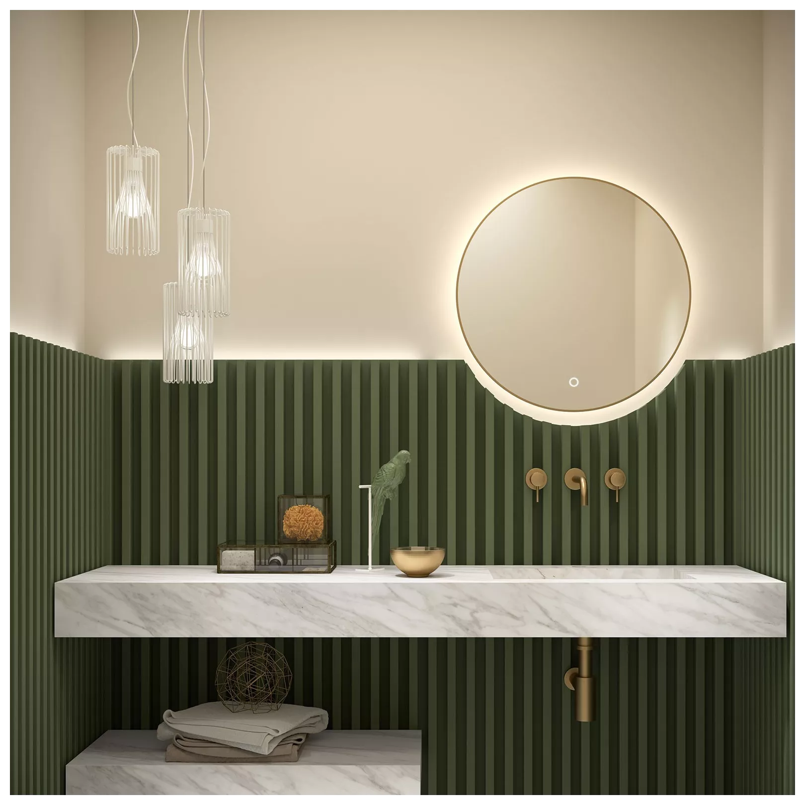 Meuble bain COMPAKT avec vasque intégrée, 5 couleurs, largeur sur mesures, 2 profondeurs