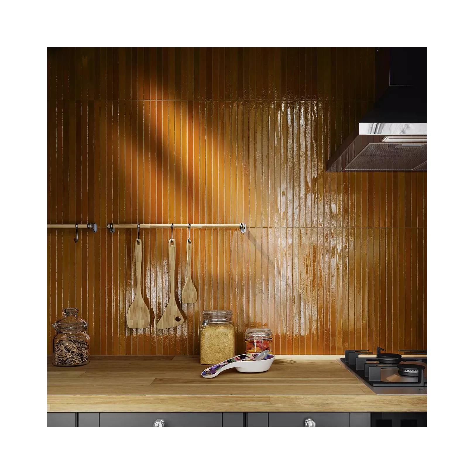 Carrelage mural faïence LONG FINGER  Honey - Crackle