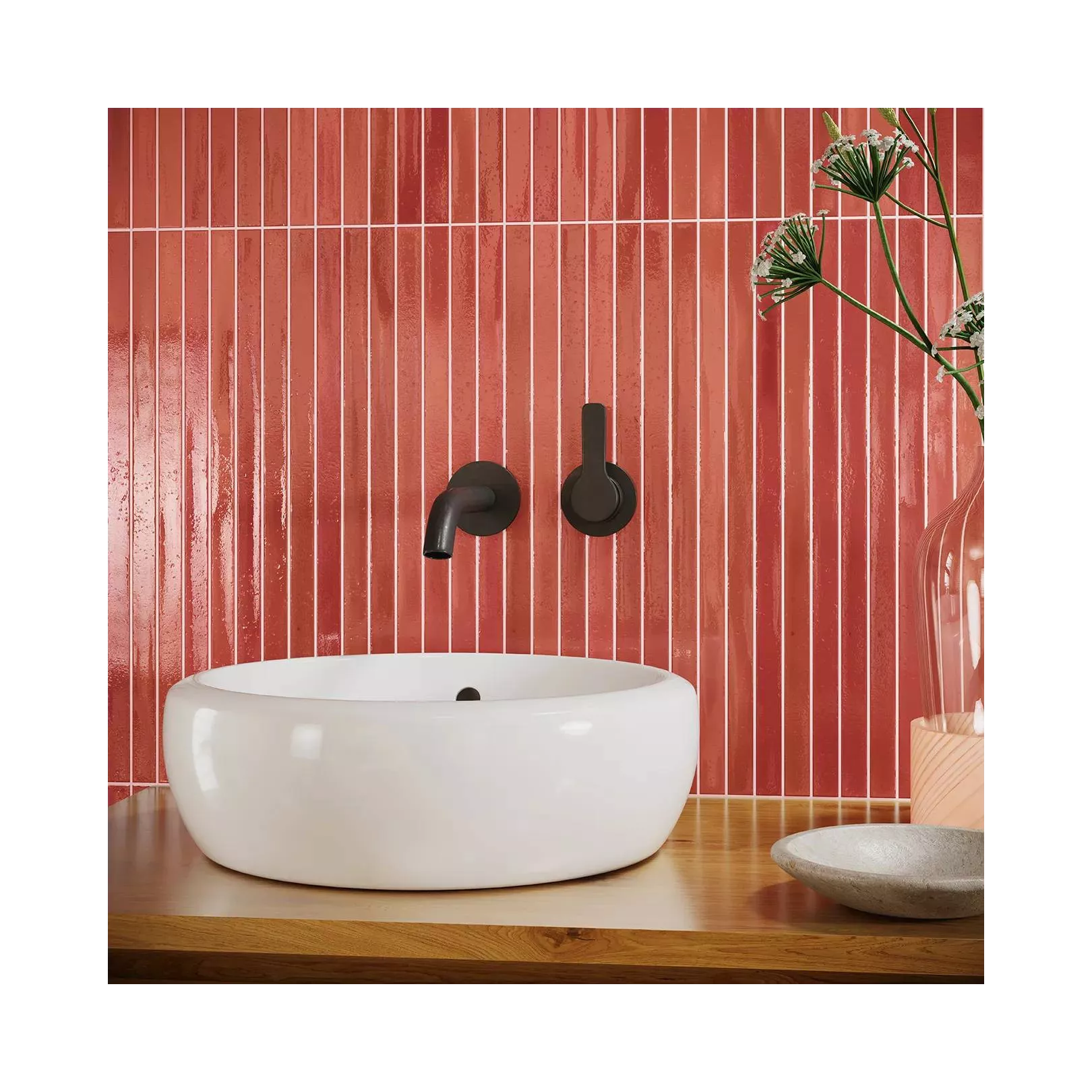 Carrelage mural faïence LONG FINGER  Wild coralito - Crackle