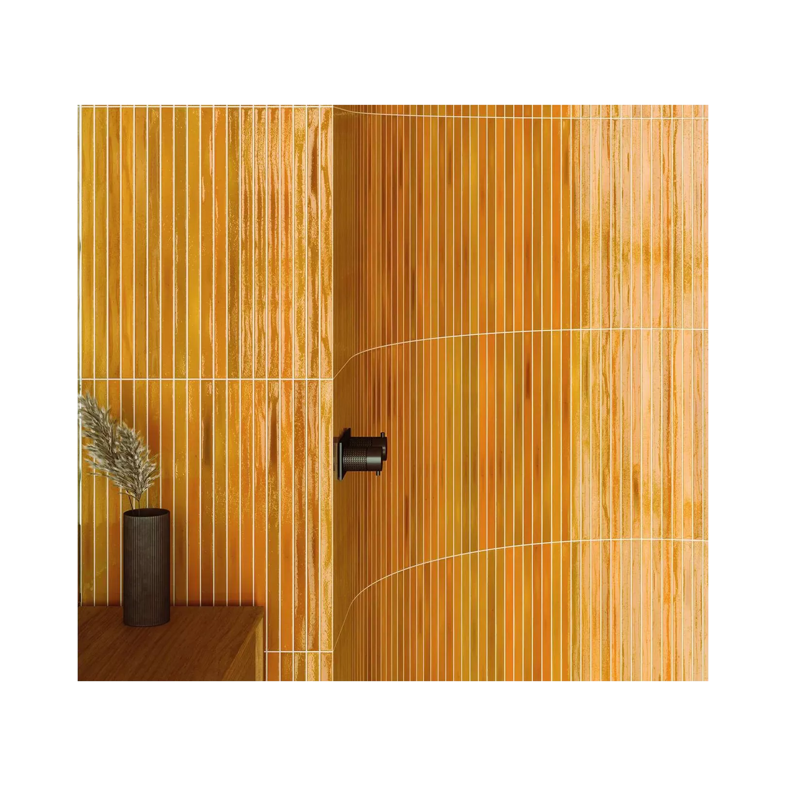 Carrelage mural faïence LONG FINGER  Mustard - Crackle