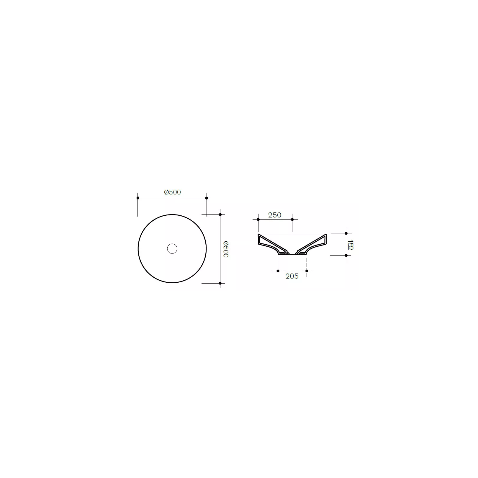 Vasque à poser ronde OCCHIO Ø50cm Hauteur 15cm