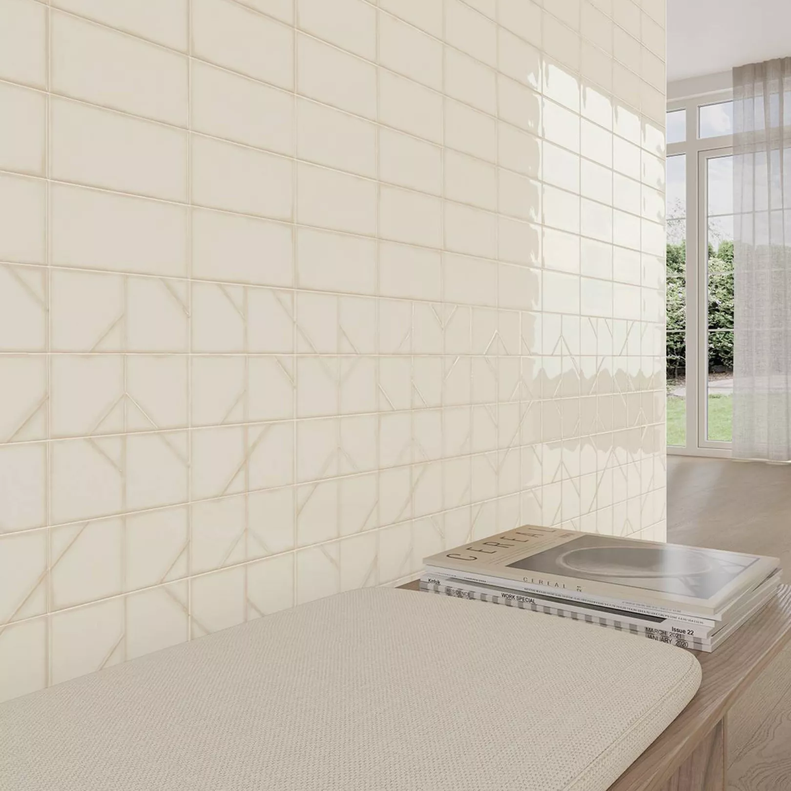 Carrelage mural faience effet graphique YOKO