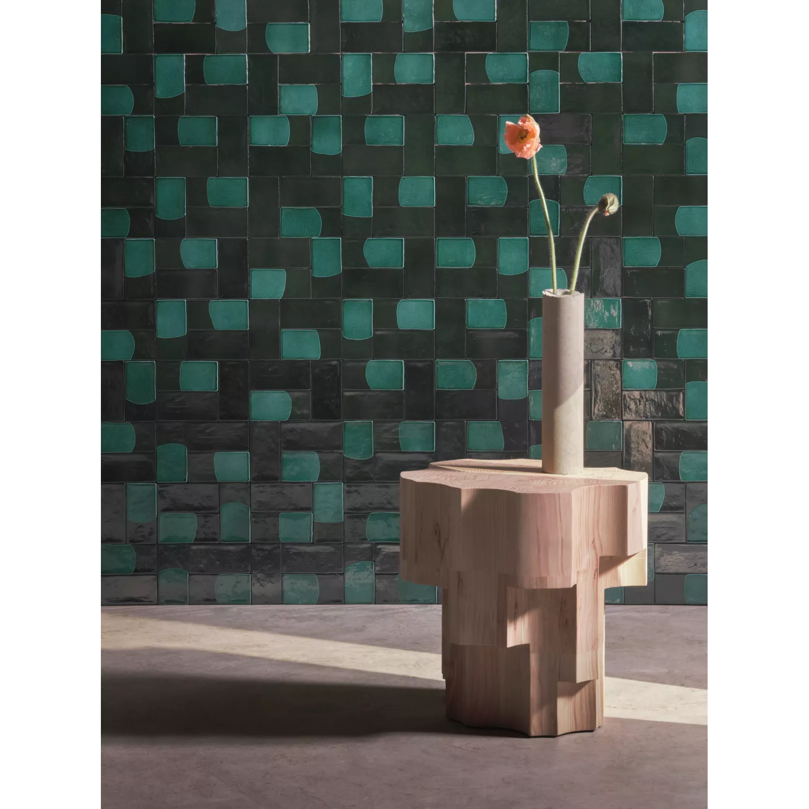 Carrelage mural émaillé artisanal FORNACE BRIONI "FLUVIALE" BY Cristina CELESTINO