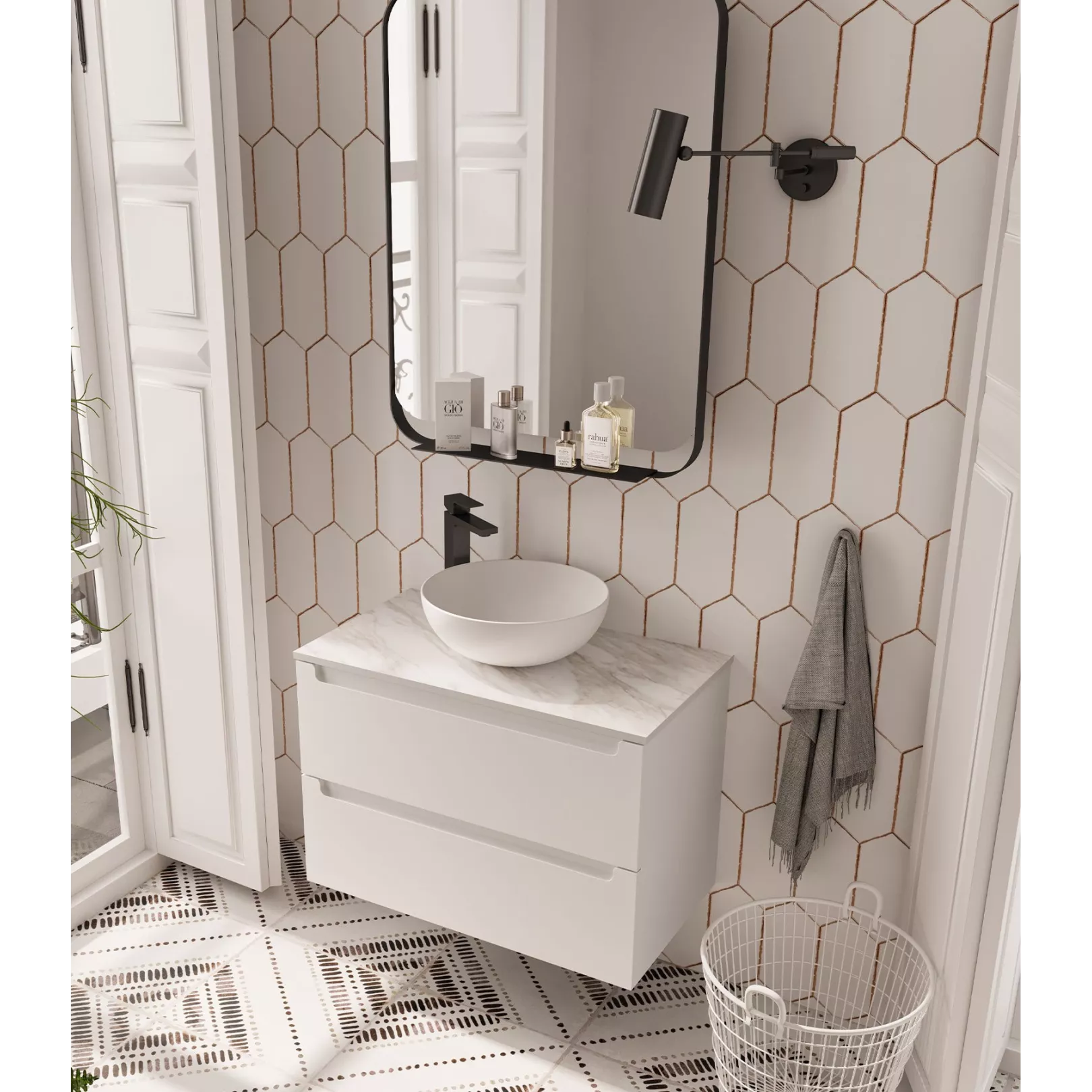 Meuble bain suspendu MONTERREY 2 portes