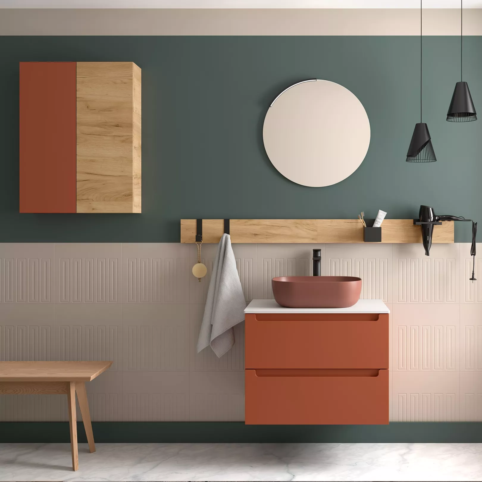 Meuble bain suspendu MONTERREY 2 portes
