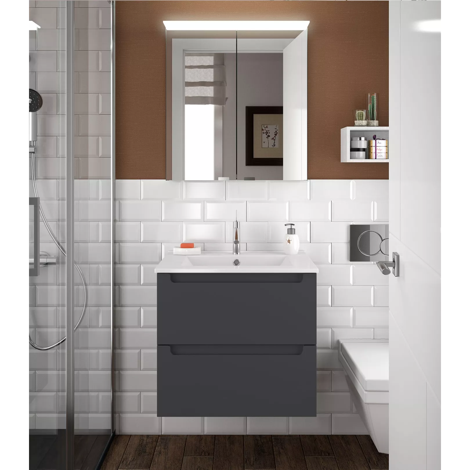 Meuble bain suspendu MONTERREY 2 portes