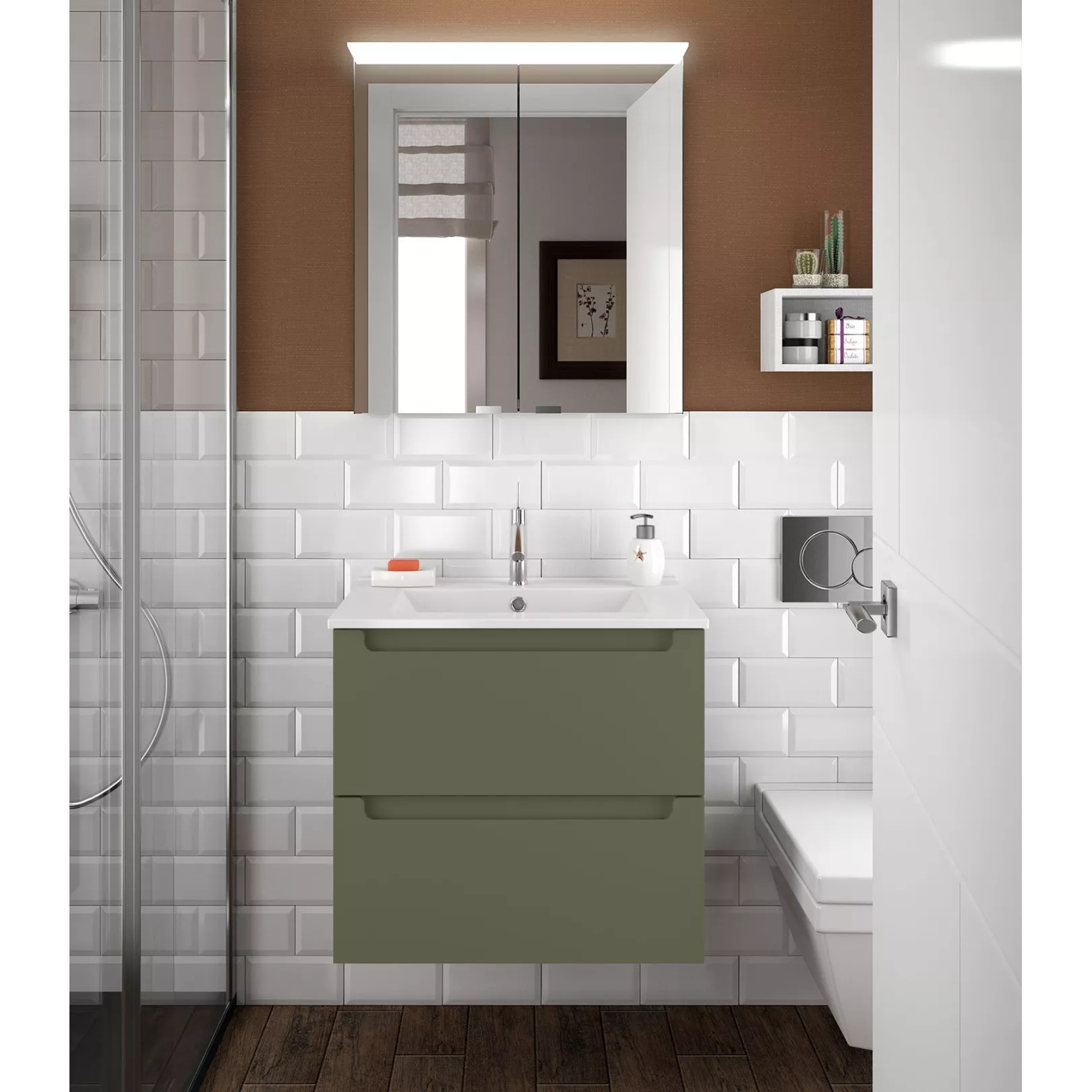 Meuble bain suspendu MONTERREY 2 portes