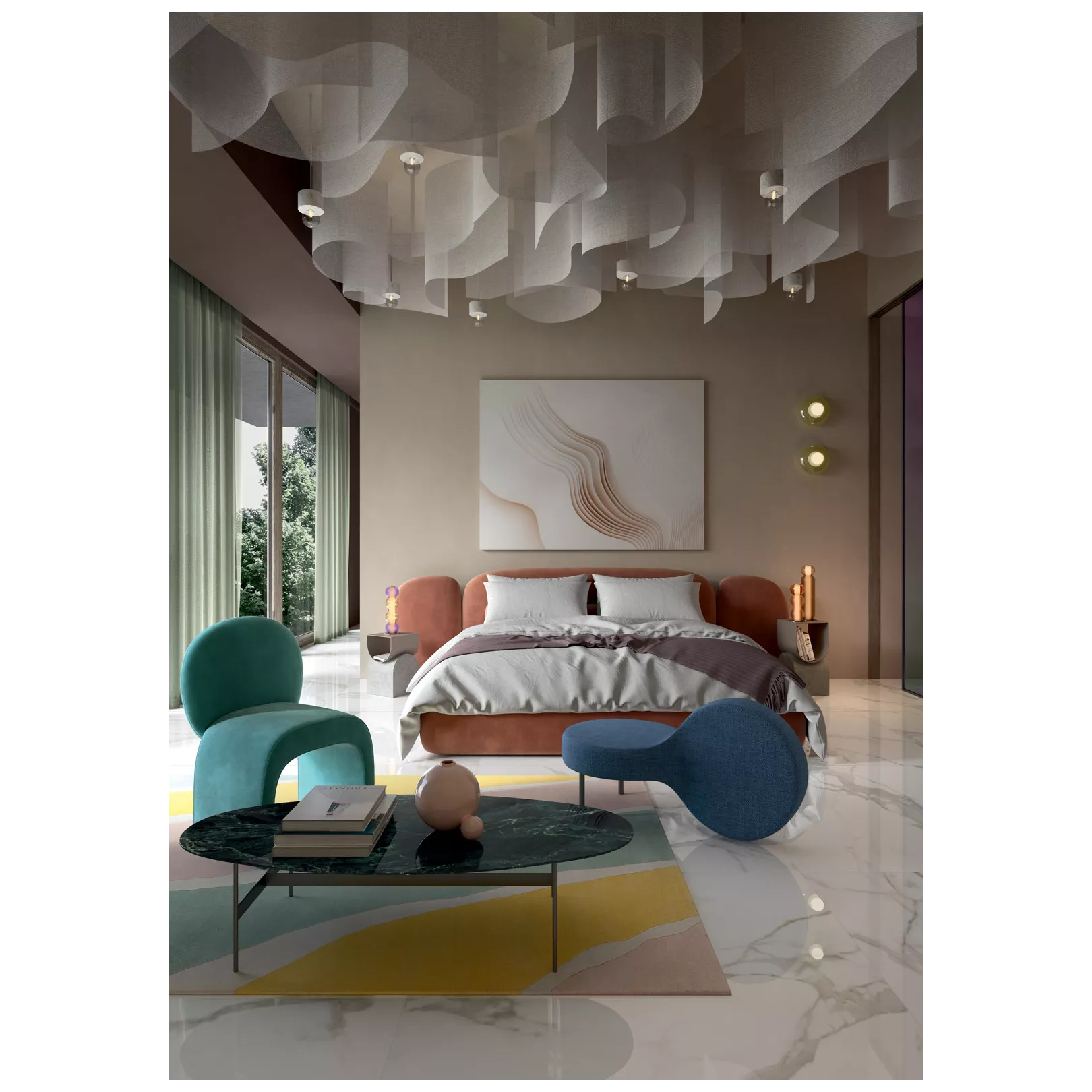Carrelage grès cérame effet marbre NOBLESSE - CALACATTA PRESTIGE