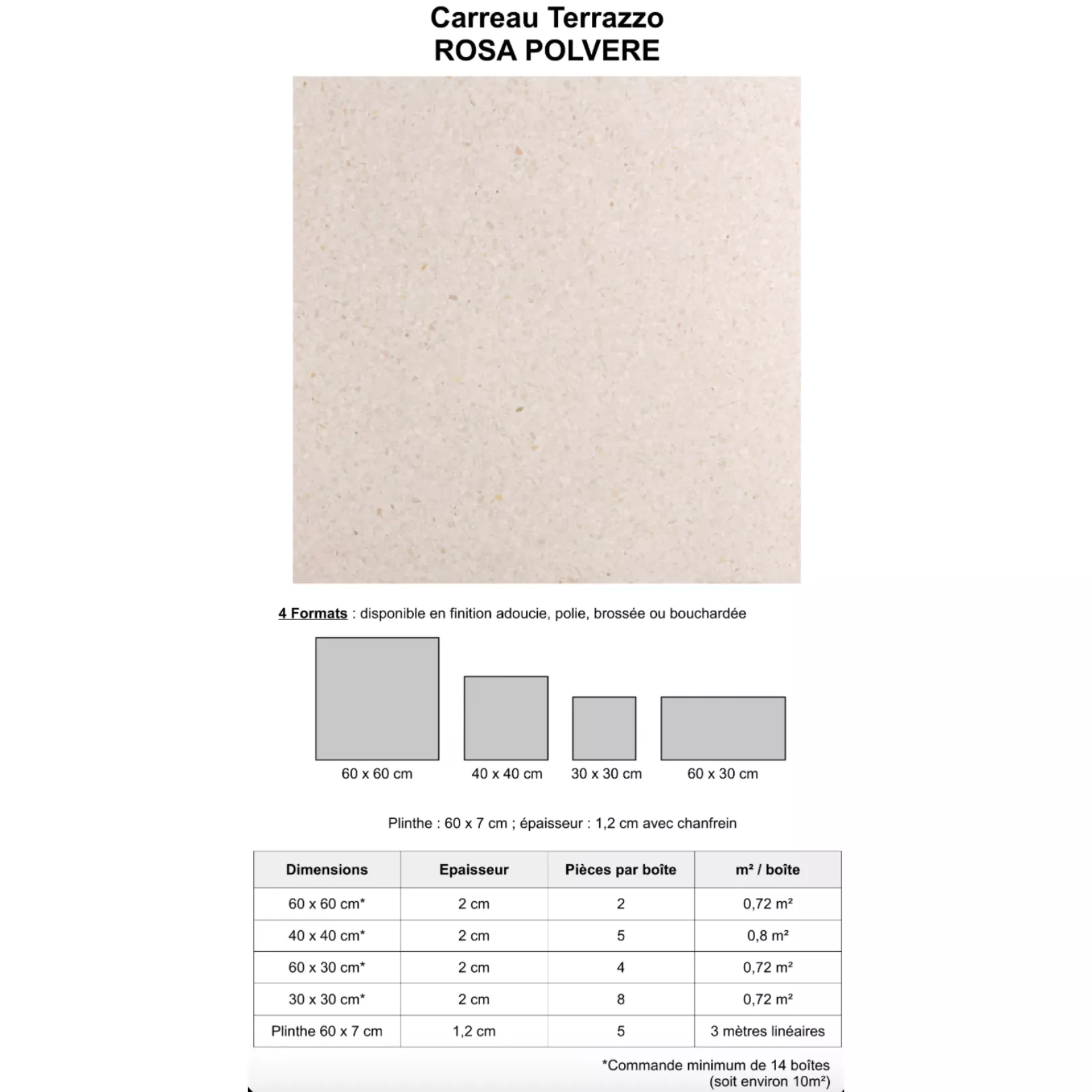 Carreau Terrazzo ROSA POLVERE - collection TRADIZIONE