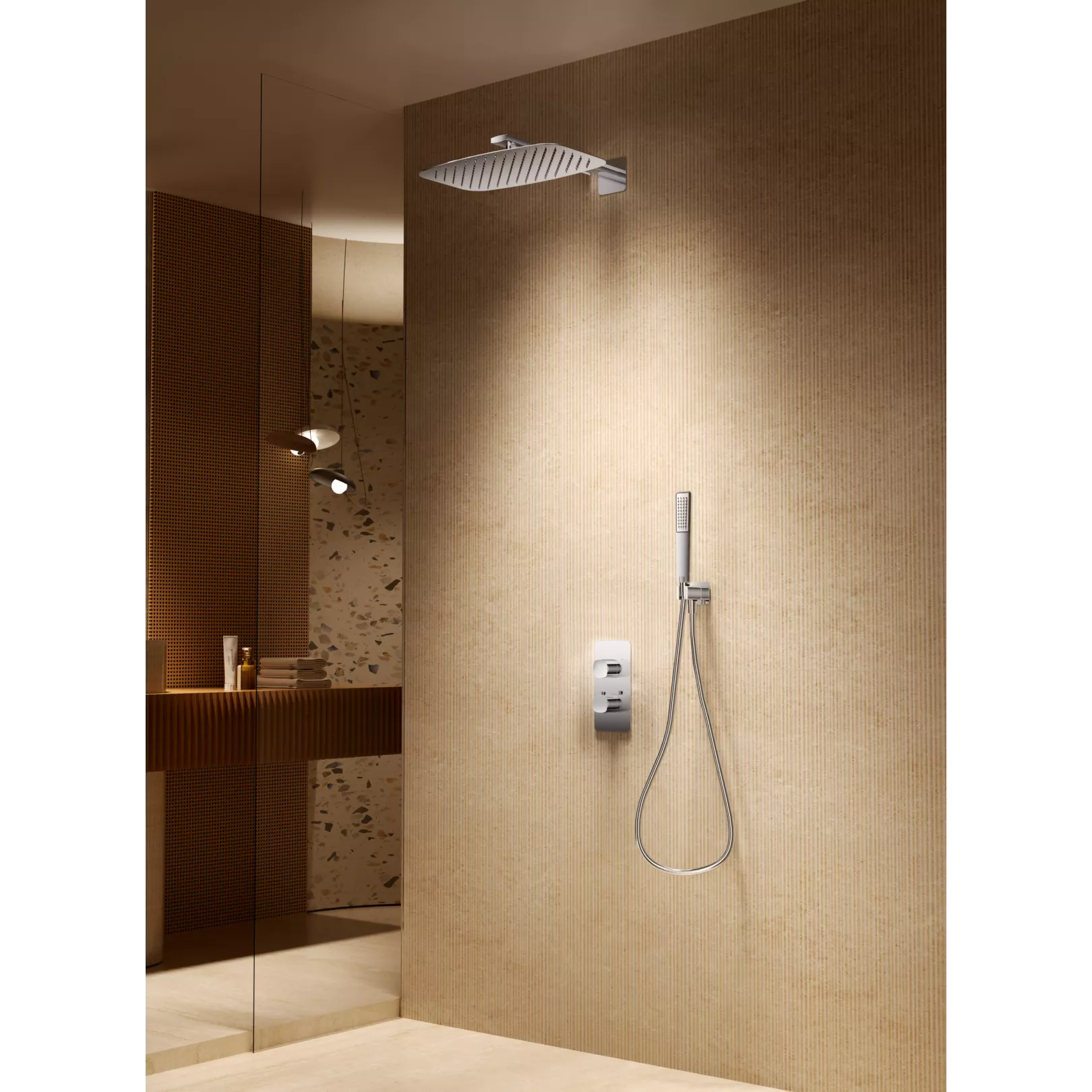 Ensemble de douche Mural encastré Modena Thermostatique