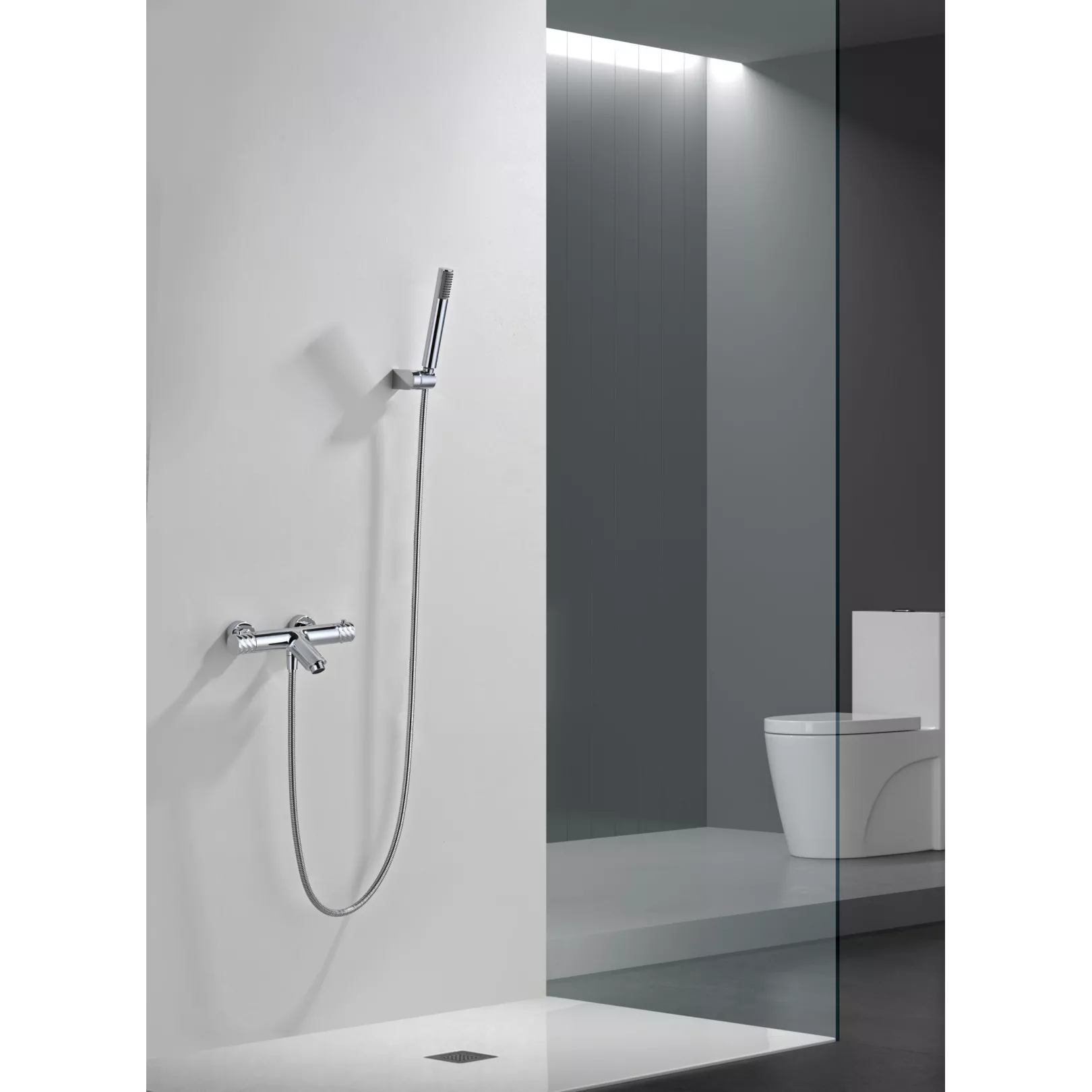 Colonne de bain/douche mural encastré TWIST thermostatique