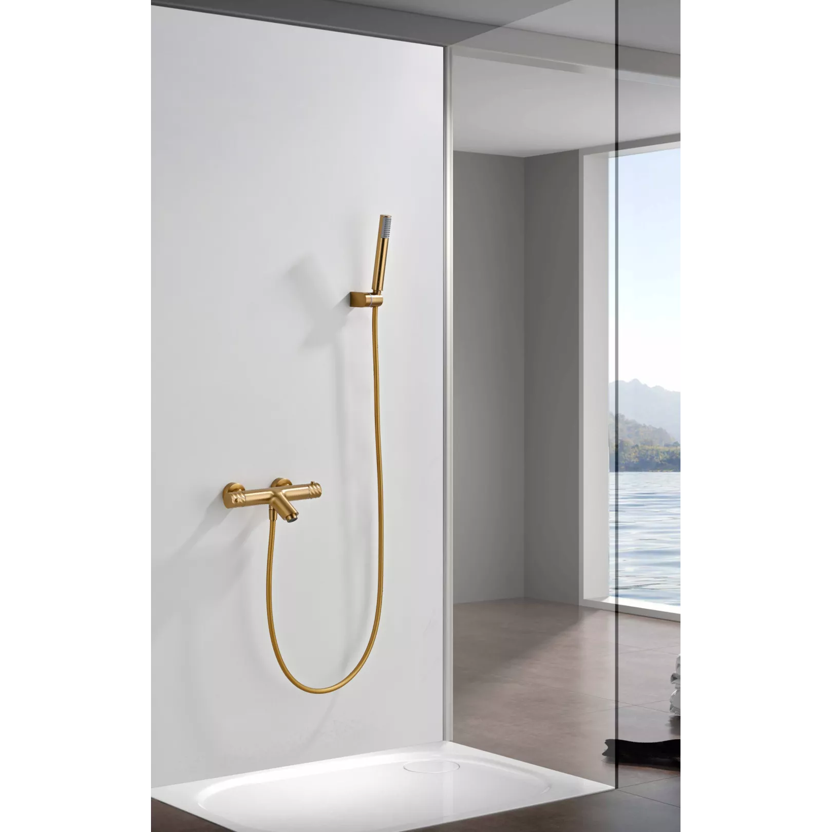 Colonne de bain/douche mural encastré TWIST thermostatique
