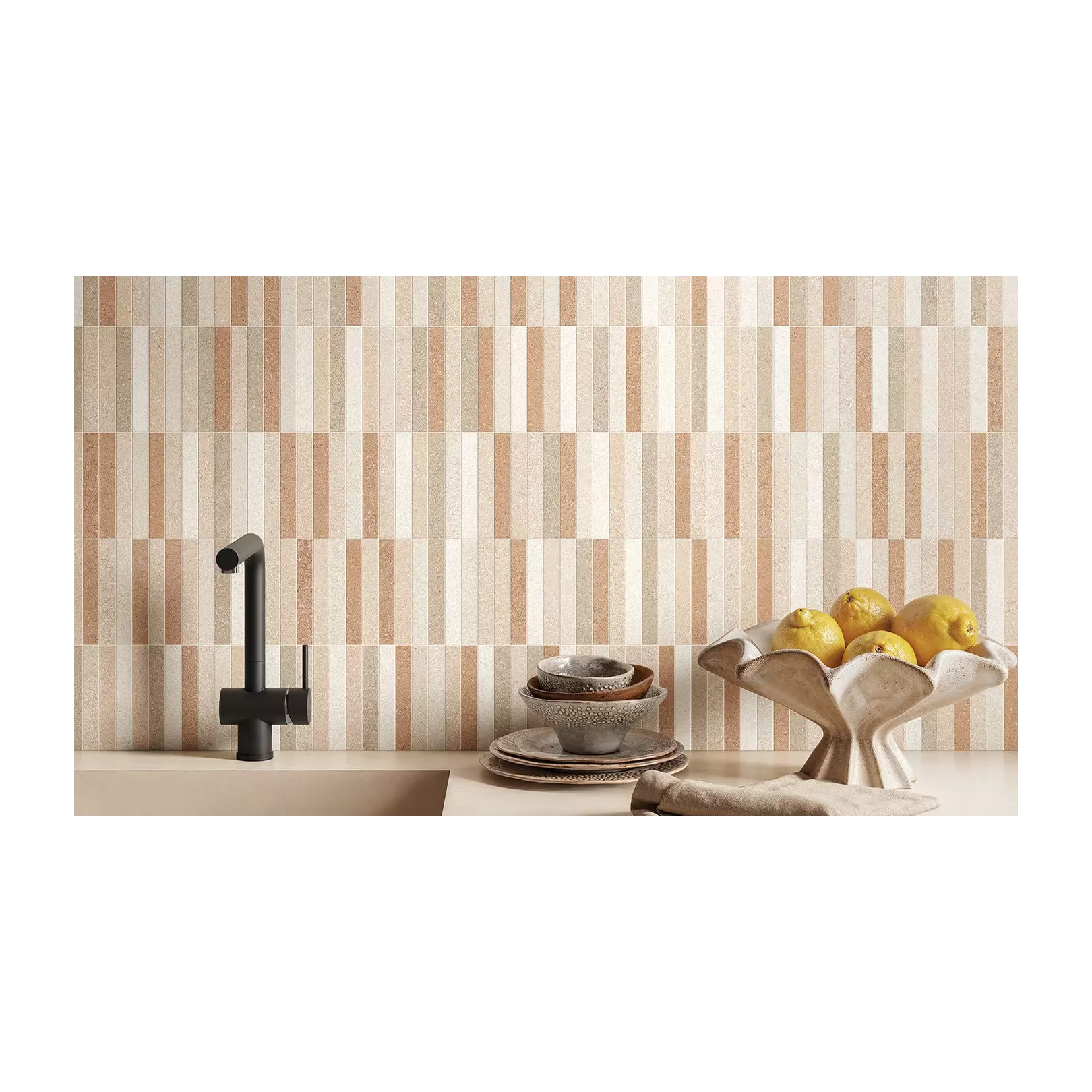 Mosaïque en grès cérame effet pierre PIETRA ESSENZA