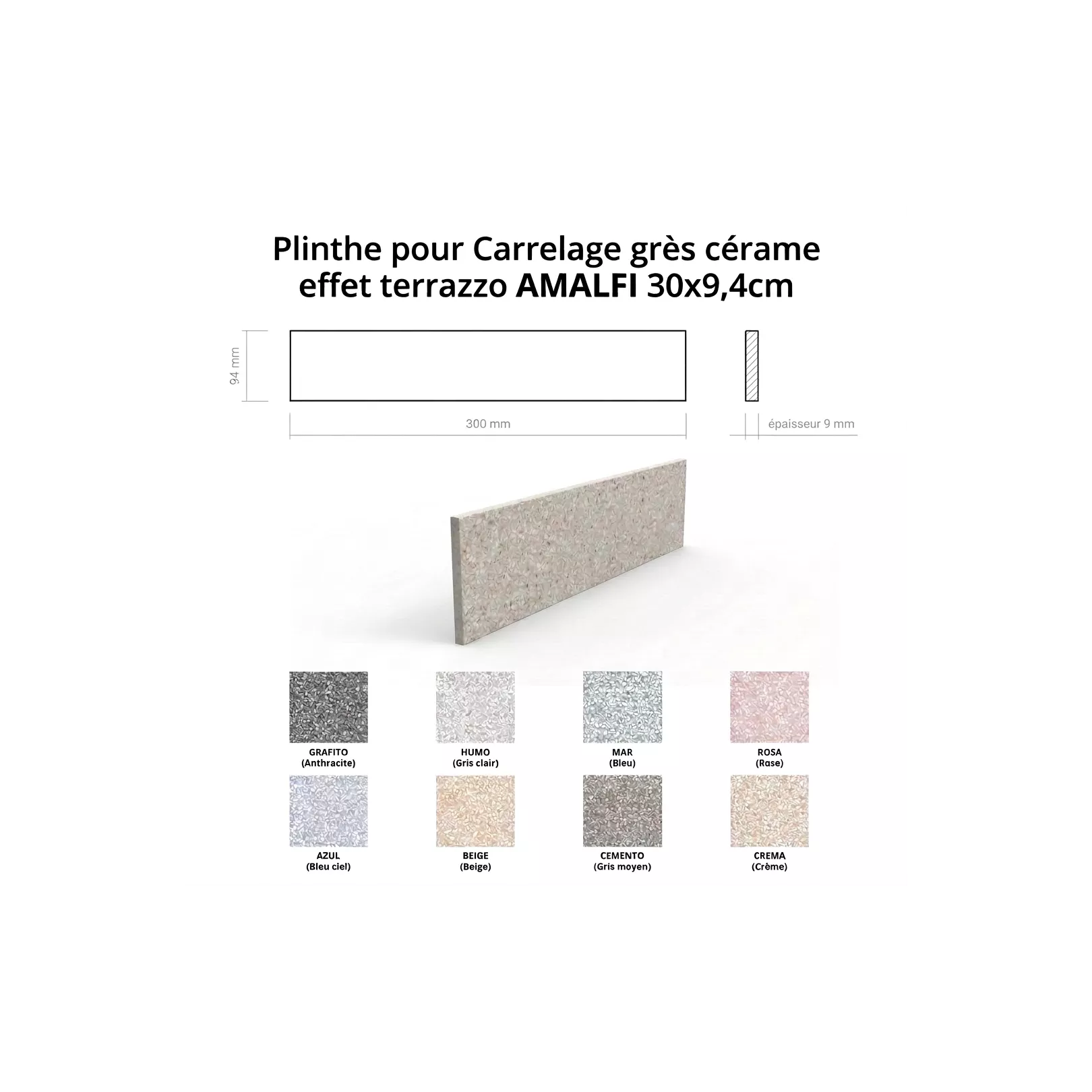 Carrelage grès cérame effet carreau terrazzo Farnese Amalfi (8 couleurs), 29,3x29,3cm