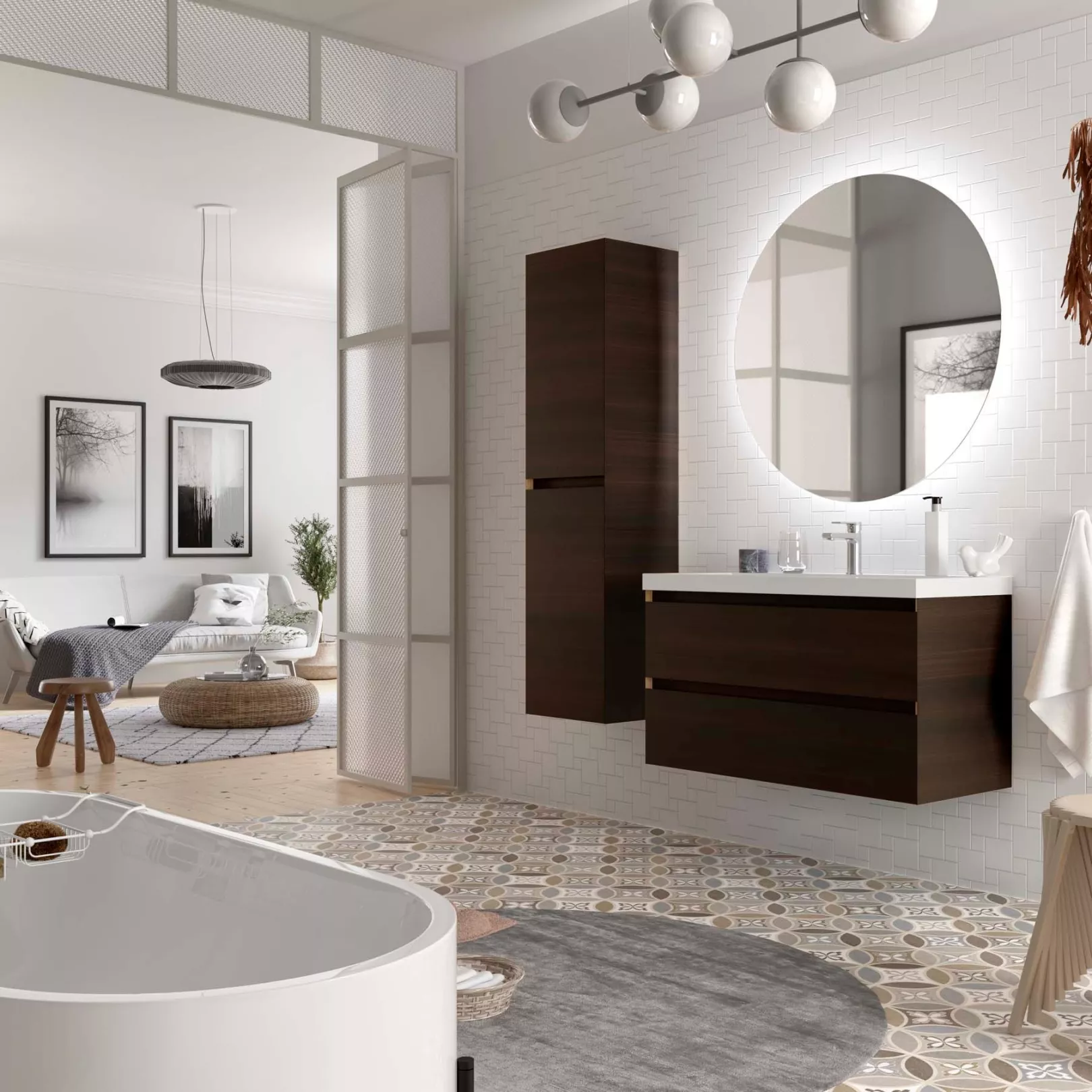 Meuble bain suspendu LOFTY 1 ou 2 tiroirs