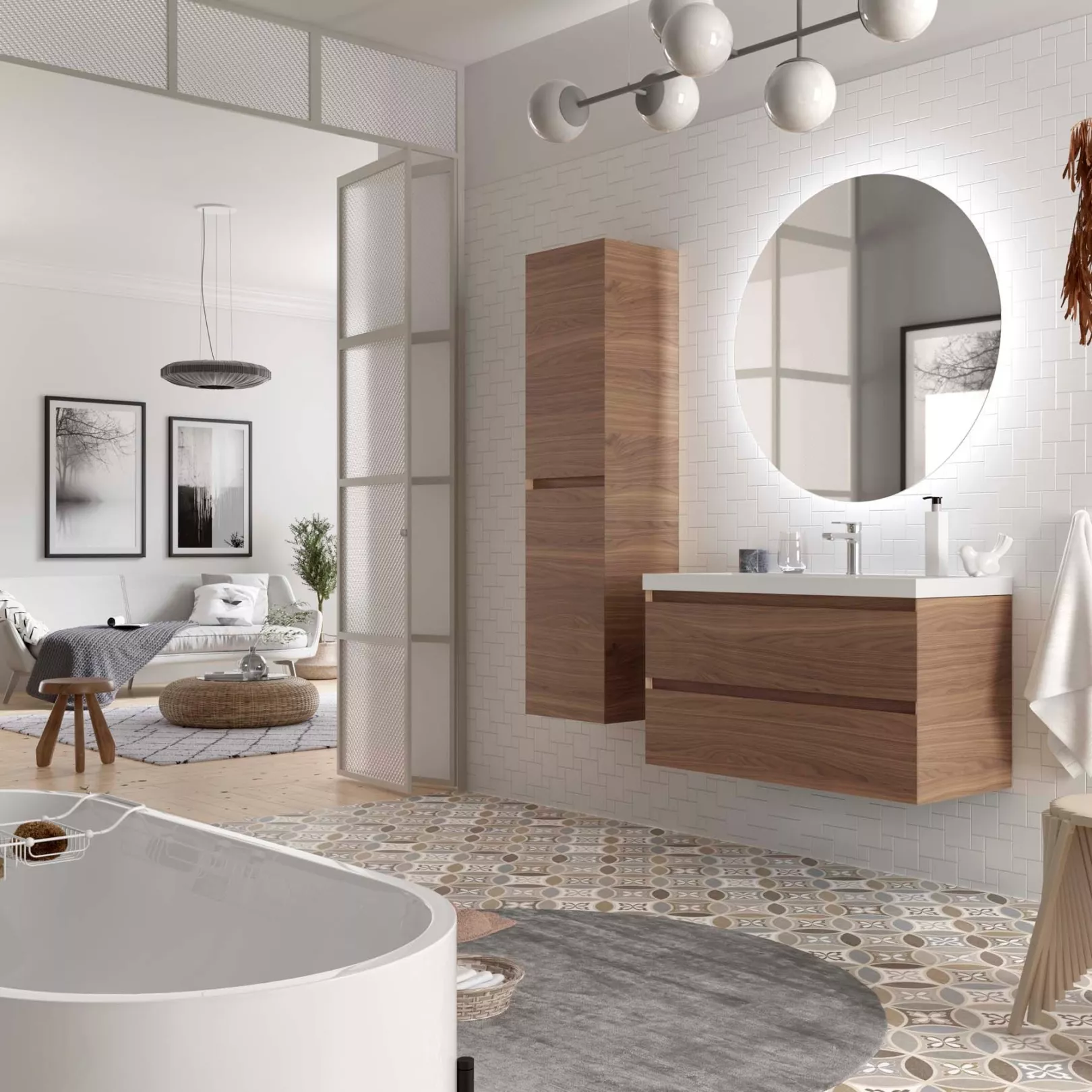 Meuble bain suspendu LOFTY 1 ou 2 tiroirs