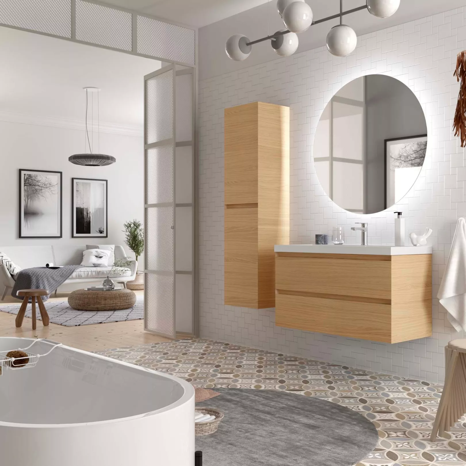 Meuble bain suspendu LOFTY 1 ou 2 tiroirs
