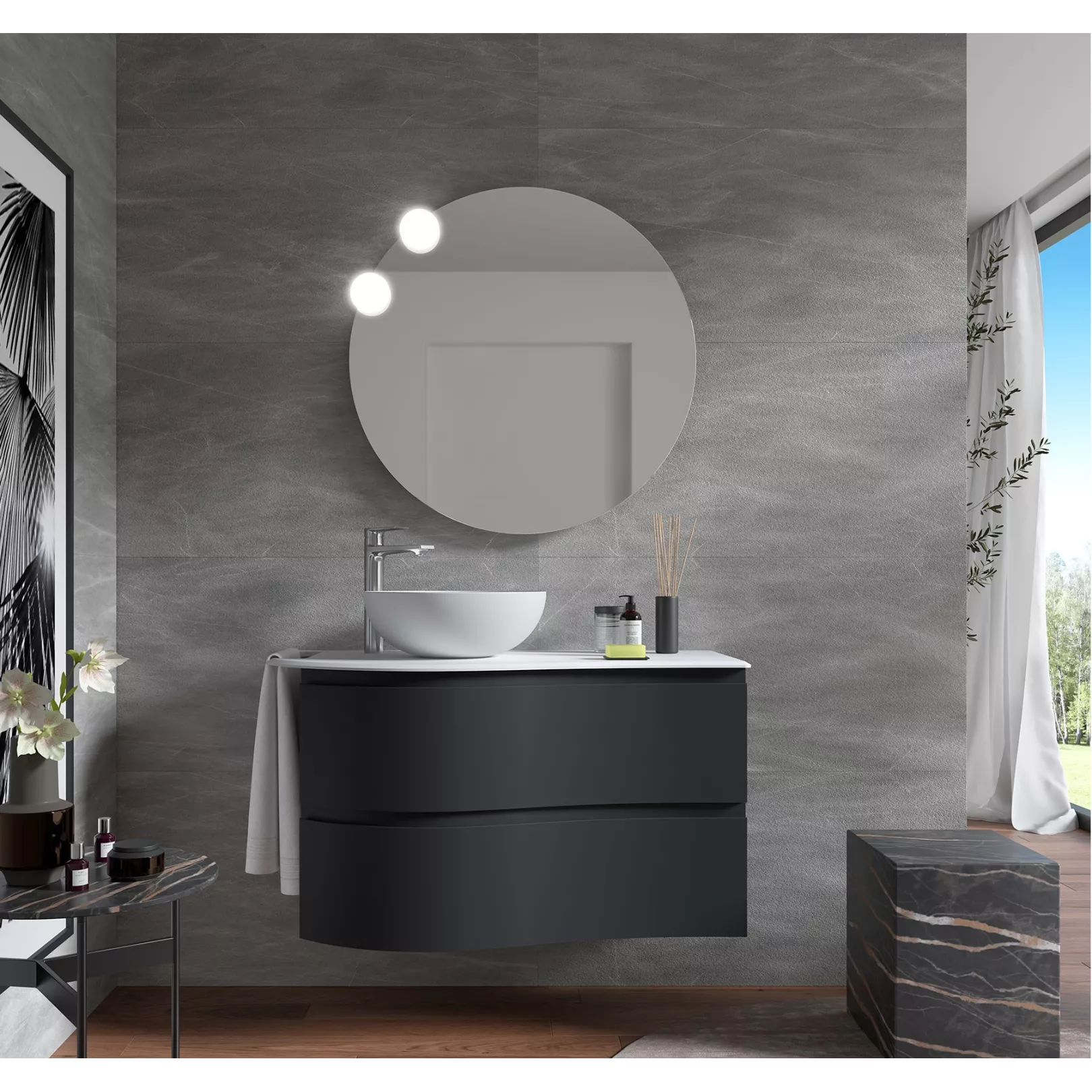 Meuble bain suspendu WAVE