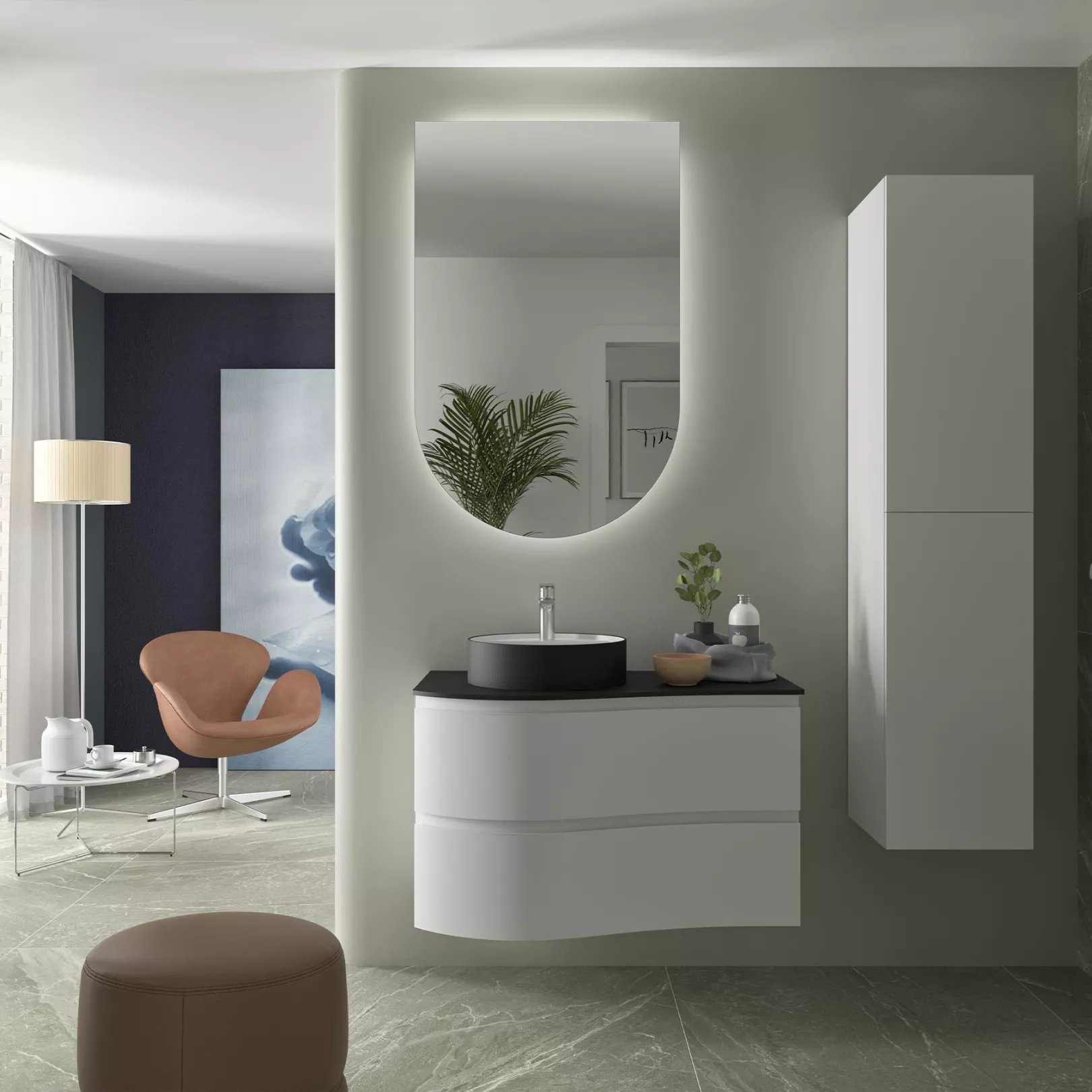 Meuble bain suspendu WAVE